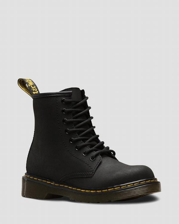 Dr Martens Dětské Kotníkové Boty Junior Fur-lined 1460 Serena Černé, CZ-267053